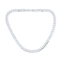 Bling Jewelry Solid Strong .925 Sterling Silver 180 Gauge 7MM Miami Cuban Curb Chain Necklace