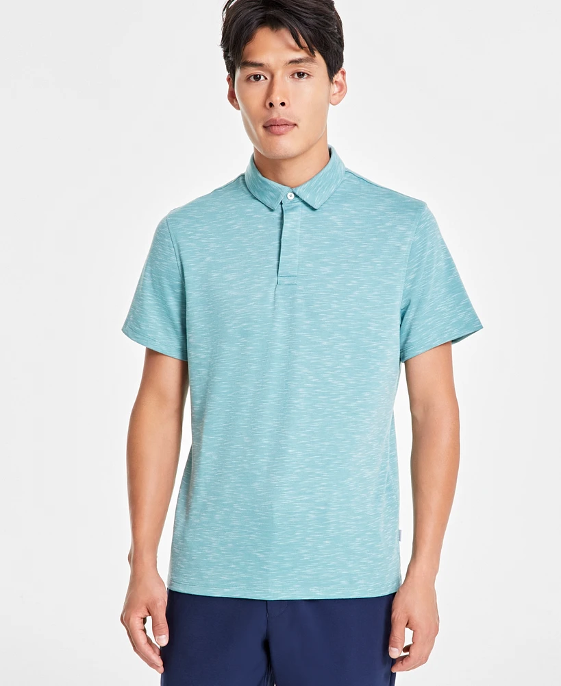 Alfani Alfatech Short Sleeve Marled Polo Shirt, Created for Macy's