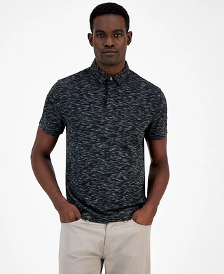 Alfani Alfatech Short Sleeve Marled Polo Shirt, Created for Macy's