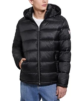 Guess Men's Adam Puffer Jacket with Removable Hood