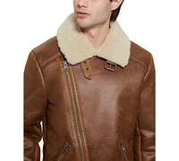 Guess Men's Toni Asymmetrical Faux Leather Jacket