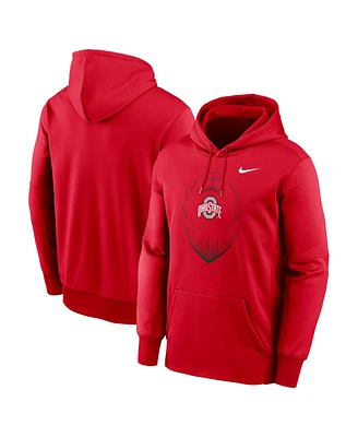 Nike Men's Scarlet Ohio State Buckeyes Football Icon Performance Fleece Pullover Hoodie