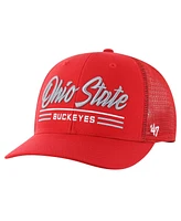 '47 Brand Men's Scarlet Ohio State Buckeyes Garner Trucker Adjustable Hat