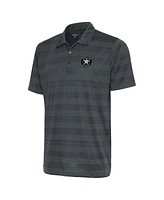 Antigua Men's Gray Houston Astros Metallic Compass Polo