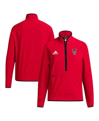 Adidas Men's Red Nc State Wolfpack Coaches Sideline Half-Zip Jacket