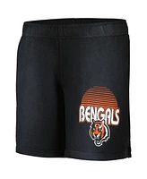 Outerstuff Big Boys and Girls Black Cincinnati Bengals Beach Bum Sun-Bleached French Terry Shorts