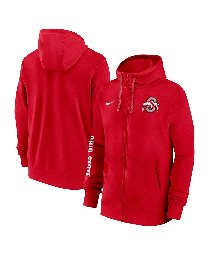 Nike Men's Scarlet Ohio State Buckeyes 2024 Sideline Full-Zip Hoodie