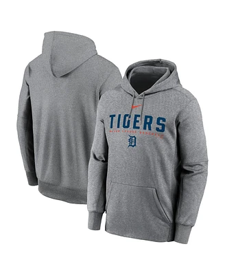 Nike Men's Heather Charcoal Detroit Tigers Therma Fleece Pullover Hoodie