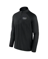 Fanatics Men's Black Olympic Games Union Bar Raglan Quarter-Zip Top