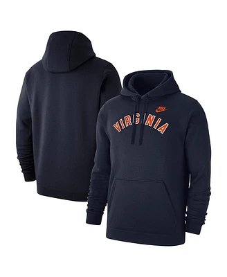 Nike Men's Navy Virginia Cavaliers Vintage Block Wordmark Club Fleece Pullover Hoodie