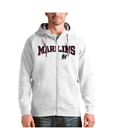 Antigua Men's Miami Marlins Team Logo Victory Full-Zip Hoodie