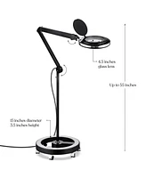 Brightech Lightview Pro 55 in. Dimmable Magnifying Led Rolling Floor Lamp (1.75X)
