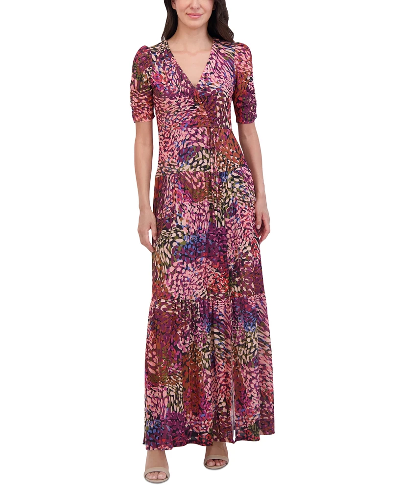 Vince Camuto Women's V-Neck Front-Shirred Maxi Dress