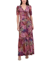 Vince Camuto Women's V-Neck Front-Shirred Maxi Dress