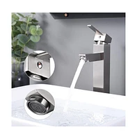 Yescom Aquaterior 1 Hole Bathroom Faucet Cold & Hot Water for Countertop Vessel Sink Nickel Diy