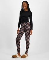 Planet Heart Juniors' Seamless Plaid Foil Festive Leggings