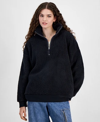 Hippie Rose Juniors' Sherpa Half-Zip Pullover