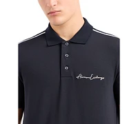 A|X Armani Exchange Men's Striped Sleeve & Logo Polo Shirt