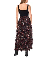 1.state Women's Ruffled Floral-Print Maxi Skirt