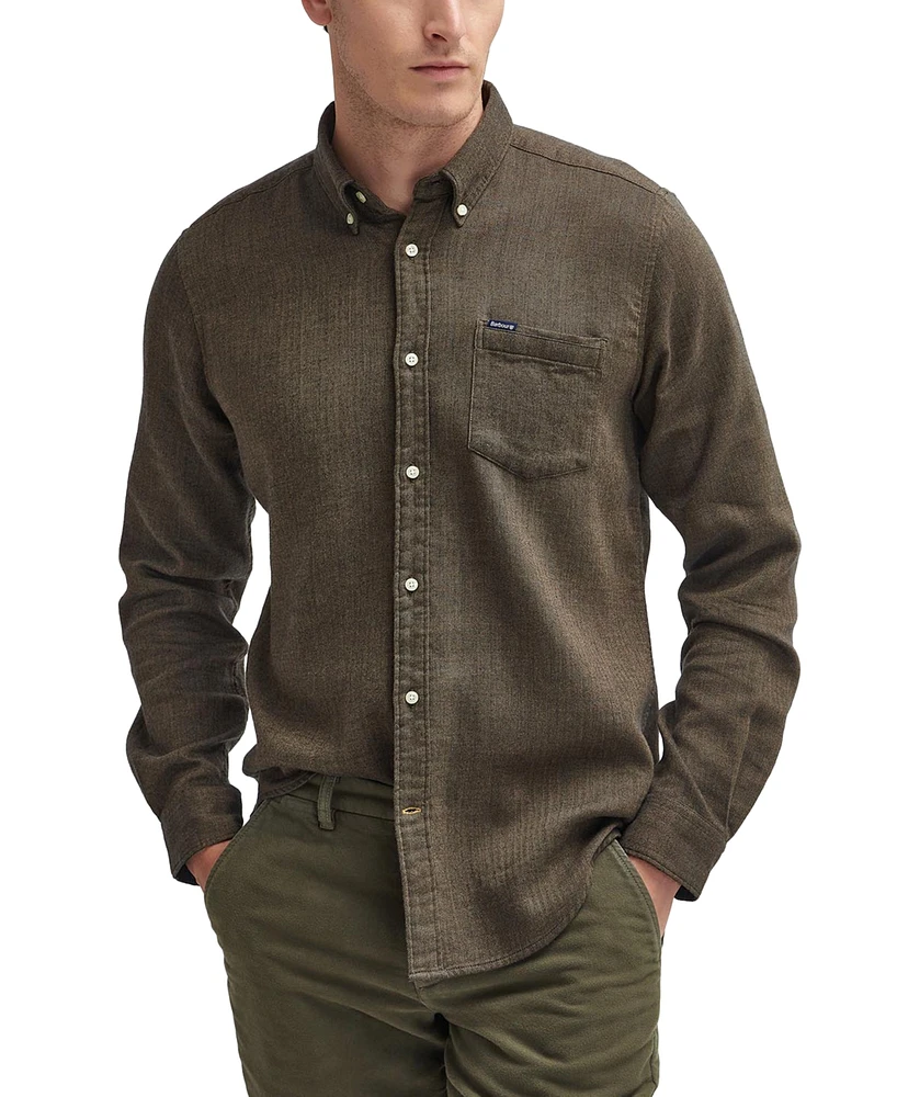 Barbour Men's Buckley Tailored Classic-Fit Herringbone Button-Down Shirt