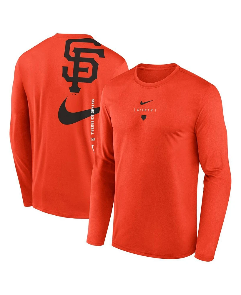 Nike Men's Orange San Francisco Giants Large Swoosh Back Legend Performance T-Shirt