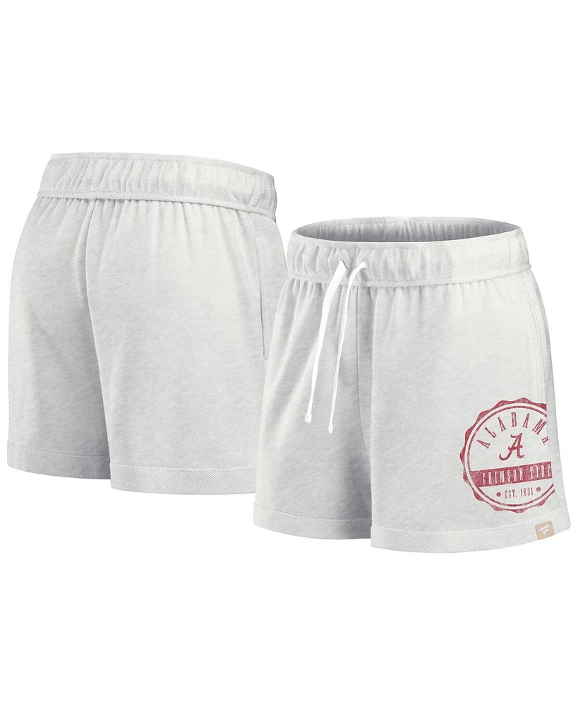 Fanatics Women's Oatmeal Alabama Crimson Tide Win Badge Shorts