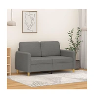 vidaXL 2-Seater Sofa Dark Gray 47.2" Fabric