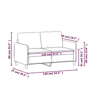 vidaXL 2-Seater Sofa Light Gray 47.2" Velvet