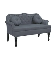 vidaXL Bench with Cushions Dark Gray 47.4"x25.6"x29.5" Velvet