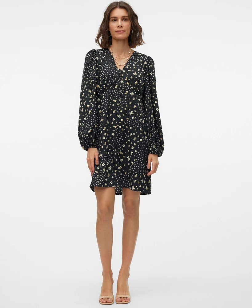 Vero Moda Women's Alea Bea Printed V-Neck Mini Dress