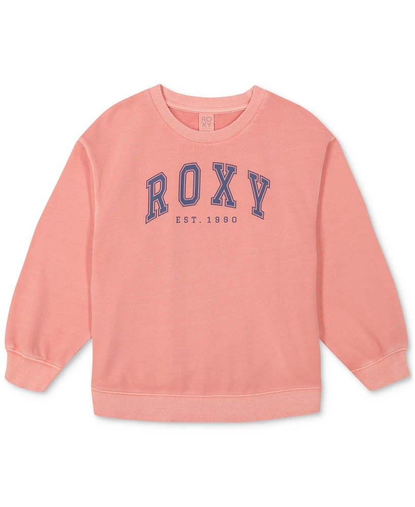 Roxy Big Girls Arch Oversized Logo-Print Sweatshirt