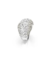 Swarovski Sublima Round Cut, White, Rhodium Plated Cocktail Ring