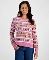 Style & Co Petite Magical Fair Isle Pullover Sweater, Created for Macy's