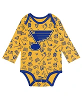 Outerstuff Baby Boys and Girls Gold St. Louis Blues Dynamic Defender Long Sleeve Bodysuit