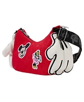 Loungefly Mickey Minnie Mouse Disney100 Classic Gloves Crossbody Bag