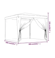 vidaXL Party Tent with 4 Mesh Sidewalls 9.8'x9.8' Hdpe