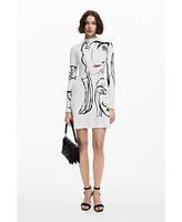 Desigual Women's Face print dress