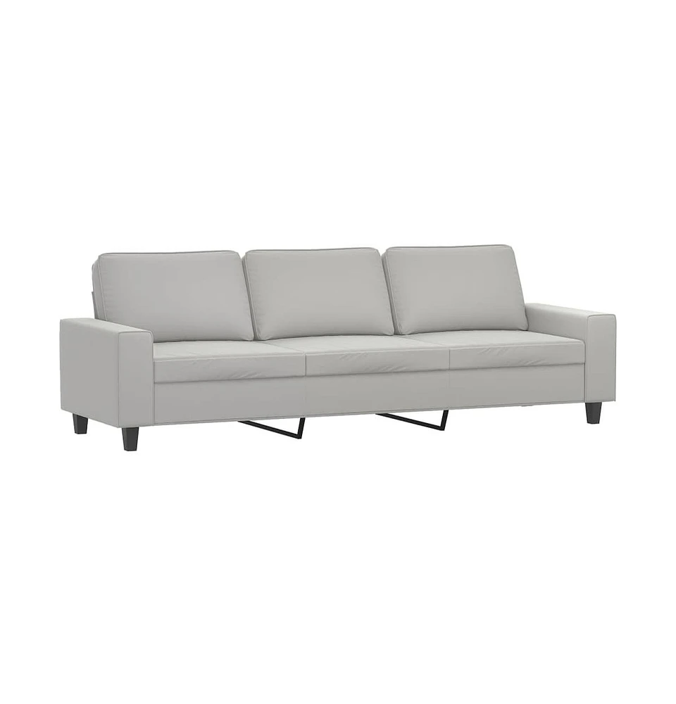 vidaXL 3-Seater Sofa Light Gray 82.7" Microfiber Fabric