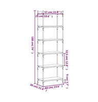 vidaXL Bookcase 6-Tier Smoked Oak 23.6"x11.8"x74" Engineered Wood