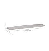 vidaXL Floating Wall Shelf Concrete Gray 47.2"x9.3"x1.5" Mdf