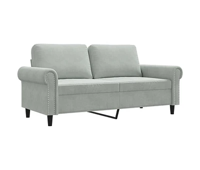 vidaXL 2-Seater Sofa Light Gray 55.1" Velvet