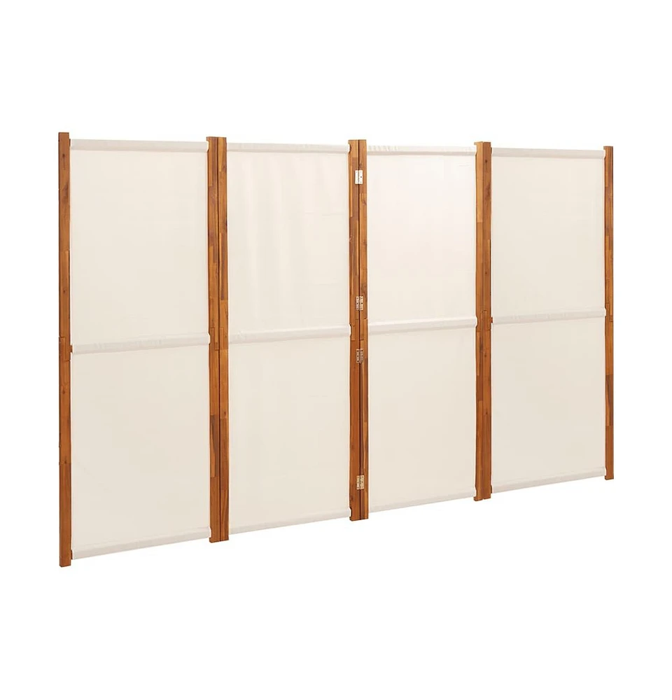 vidaXL 4-Panel Room Divider Cream White 110.2"x70.9"