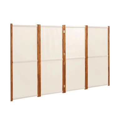 vidaXL 4-Panel Room Divider Cream White 110.2"x70.9"