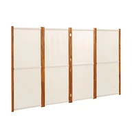 vidaXL 4-Panel Room Divider Cream White 110.2"x70.9"