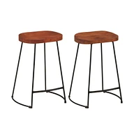 vidaXL Gavin Bar Stools 2 pcs 17.7"x15.7"x24.8" Solid Wood Mango