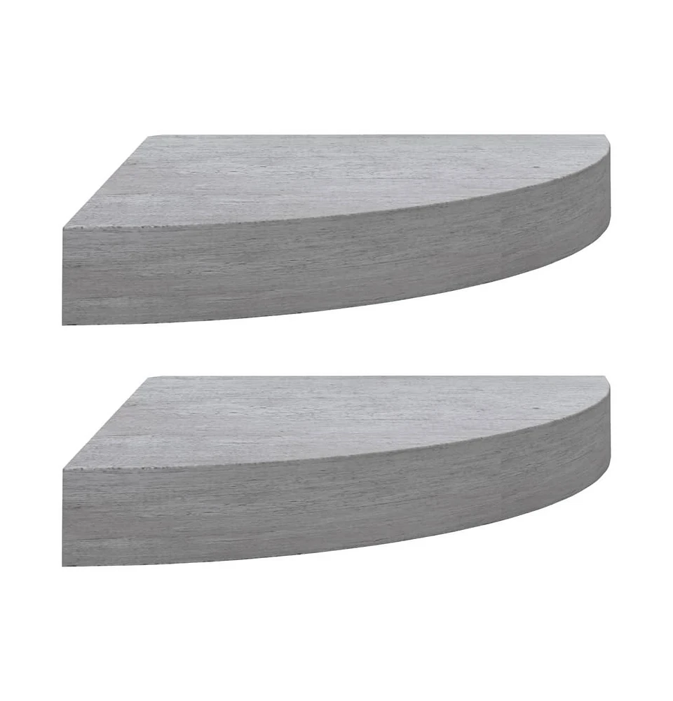 vidaXL Wall Corner Shelves 2 pcs Concrete Gray 9.8"x9.8"x1.4" Mdf