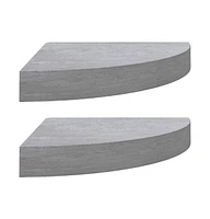 vidaXL Wall Corner Shelves 2 pcs Concrete Gray 9.8"x9.8"x1.4" Mdf