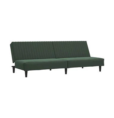 vidaXL 2-Seater Sofa Bed Dark Green Velvet