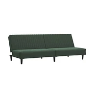 vidaXL 2-Seater Sofa Bed Dark Green Velvet