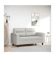 vidaXL 2-Seater Sofa Light Gray 47.2" Microfiber Fabric